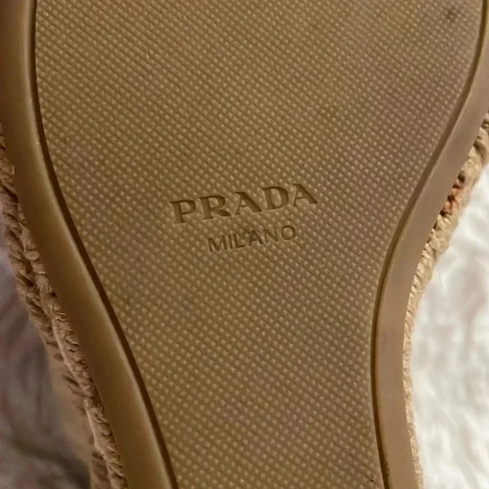 Prada suede espadrille’s neutral sandals shoes
